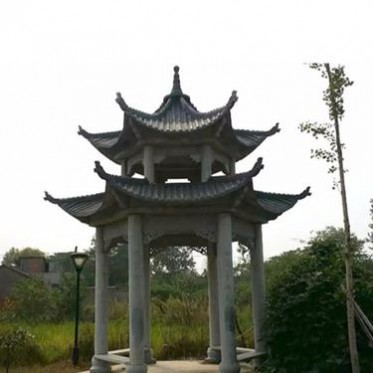 青石石亭子定制 铭远 广场石亭子定做 晚霞红石亭子